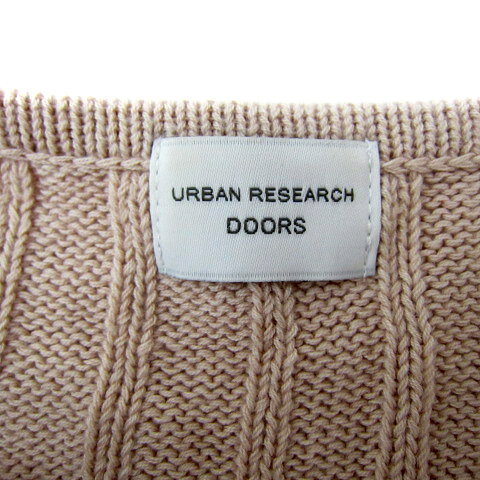 【中古】アーバンリサーチ ドアーズ URBAN RESEARCH DOORS ニット カットソー 長袖 Vネック 無地 ONE ピンクベージュ /SY36 レディース 【ベクトル 古着】 250325