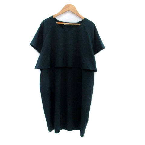Short Sleeves - 【中古】ケイビーエフ KBF アーバンリサーチ ワンピースラウンドネック 半袖 ミニ丈 F モスグリーン /HO39 レディース 【ベクトル 古着】 250313