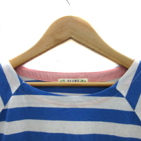 【中古】ビームスハート BEAMS HEART チュニック 半袖 ラウンドネック ボーダー柄 マルチカラー 青 ブルー /YS34 レディース 【ベクトル 古着】 250312