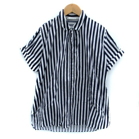 【中古】ザラ トラファルック ZARA Trafaluc シャツチュニック 半袖 ストライプ柄 S 紺 ネイビー 白 ホワイト /SM19 レディース 【ベクトル 古着】 250312 【中古】ザラ トラファルック ZARA Trafaluc シャツチュニック 半袖 ストライプ柄 S 紺 ネイビー 白 ホワイト /SM19 レディース 【ベクトル 古着】 250312