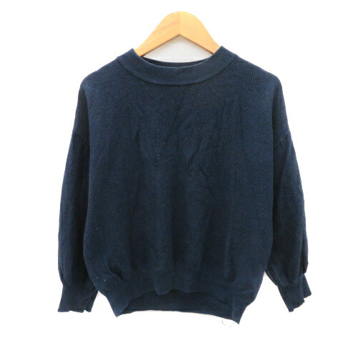 【中古】ロペピクニック ROPE Picnic ニット カットソー 七分袖 レース 36 S 紺 ネイビー /YK20 レディース 【ベクトル 古着】 250313