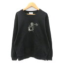 【中古】ジュンレッド JUNRed × コマンダンテ石井 トレーナー スウェット 長袖 プリント S 黒 ブラック /YK16 メンズ 【ベクトル 古着】 25...