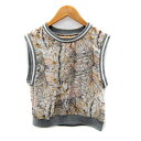 【中古】スプリーカラー thpry+color ベスト ショート丈 ラウンドネック 総柄 シースルー マルチカラー F グレー /SY18 レディース 【ベクトル 古着】 250319(4)