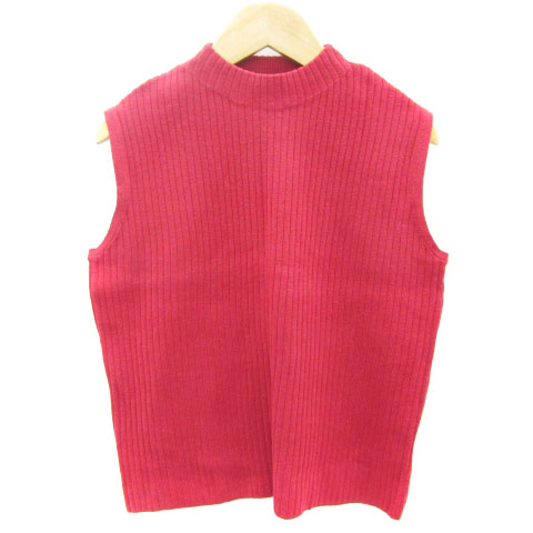 【中古】ティティベイト titivate リブニット カットソー ノースリーブ S レッド 赤 /YM20 レディース ..