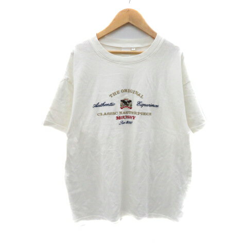 【中古】マウジー MOUSSY Tシャツ カットソー 半袖 刺? F オフホワイト /YK36 レディース 【ベクトル 古着】 250403 【中古】マウジー MOUSSY Tシャツ カットソー 半袖 刺? F オフホワイト /YK36 レディース 【ベクトル 古着】 250403