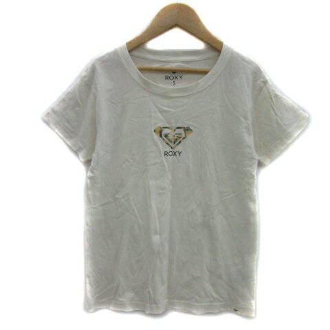 Other - 【中古】ロキシー ROXY Tシャツ カットソー 半袖 ラウンドネック ロゴプリント S マルチカラー オフホワイト /YS30 レディース 【ベクトル 古着】 250404