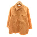 【中古】シンプルライフ SIMPLE LIFE カジュアルシャツ 七分袖 リネン混 オレンジ /YK25 レディース 【ベクトル 古着】 250402