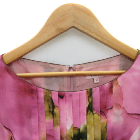 【中古】トッカ TOCCA ワンピース ひざ丈 半袖 総柄 0 マルチカラー ピンク /YK20 レディース 【ベクトル 古着】 250402