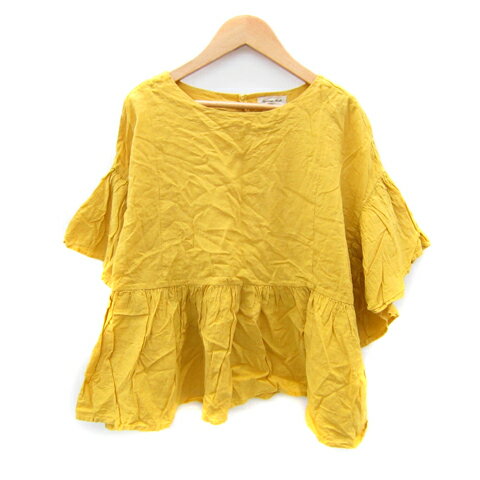 【中古】サマンサモスモス SM2 ブラウス カットソー 半袖 ラウンドネック 無地 リネン 麻 F 黄 イエロー /SY46 レディース 【ベクトル 古着】 250328