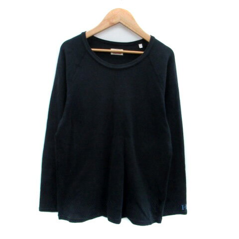 【中古】ハリウッドランチマーケット HOLLYWOOD RANCH MARKET Tシャツ カットソー ラウンドネック 長袖 無地 3 L 黒 ブラック /HO35 レディース 【ベクトル 古着】 250417