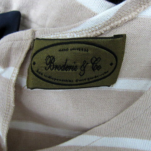 【中古】ブロードゥリー&コー Broderie&Co ナノユニバース ワンピース ミニ丈 七分袖 ラウンドネック ボーダー柄 切替 無地 F ベージュ 紺 /SY48 レディース 【ベクトル 古着】 250418 auc-vector-20282277 ブランド古着の買取販売ベクトル サンプル画像3