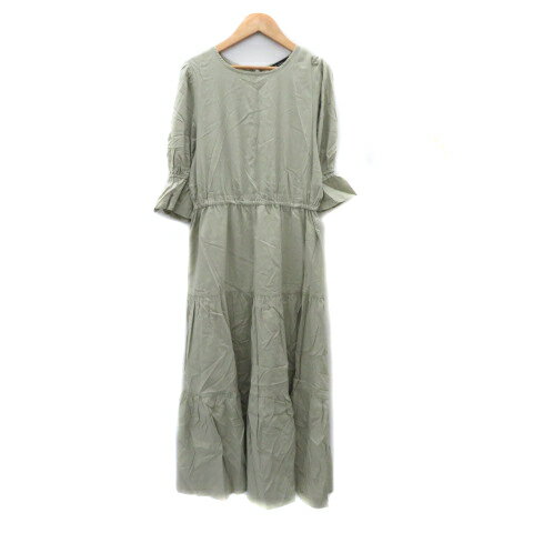 【中古】ダブルクローゼット w closet ワンピース ロング丈 七分袖 F カーキ /YK38 レディース 【ベクトル 古着】 250411 【中古】ダブルクローゼット w closet ワンピース ロング丈 七分袖 F カーキ /YK38 レディース 【ベクトル 古着】 250411