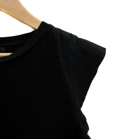 【中古】ロッソ ROSSO アーバンリサーチ カットソー ノースリーブ フレンチスリーブ ラウンドネック 無地 F 黒 ブラック /YS16 レディース 【ベクトル 古着】 250418