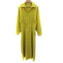 【中古】オペークドットクリップ OPAQUE.CLIP ワンピース マキシ丈 ロング丈 長袖 スキッパーカラー S 黄 イエロー /SM21 レディース 【ベク...