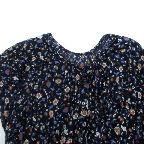 【中古】グローバルワーク GLOBAL WORK ワンピース ラウンドネック 半袖 ロング丈 マキシ丈 花柄 M マルチカラー 紺 ネイビー /HO5 レディース 【ベクトル 古着】 250509 auc-vector-20308488 ブランド古着の買取販売ベクトル サンプル画像3