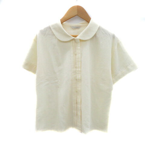 【中古】パセリ PARSLEY シャツ ブラウス 半袖 ラウンドカラー アイボリー /YK43 レディース 【ベクト..