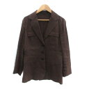 【中古】セオリー Theory テーラードジャケット シングル ミドル丈 麻 リネン 0 XS 茶色 ブラウン /HO45 レディース 【ベクトル 古着】 250514
