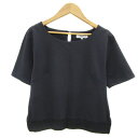 【中古】ナチュラルビューティーベーシック NATURAL BEAUTY BASIC カットソー 半袖 ラウンドネック 無地 S 紺 ネイビー /YS33 レディース 【ベクトル 古着】 250514(4)