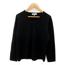 【中古】ラミューズ RAMUZ ニット カットソー 長袖 Vネック 無地 シルク混 カシミヤ混 4 L 黒 ブラック /SY21 レディース 【ベクトル 古着】 250716