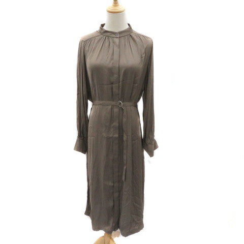 【中古】プラステ PLST シャツワンピース ロング丈 長袖 バンドカラー ウエストベルト付き M カーキ /YK28 レディース 【ベクトル 古着】 250522 【中古】プラステ PLST シャツワンピース ロング丈 長袖 バンドカラー ウエストベルト付き M カーキ /YK28 レディース 【ベクトル 古着】 250522