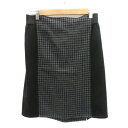 【中古】ジュノ juNO タイトスカート ひざ丈 総柄 ウール 40 L グレー 黒 ブラック /YK12 レディース 【ベクトル 古着】 250519