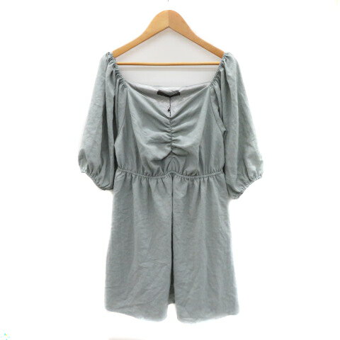 【中古】ヘザー Heather チュニック カットソー 五分袖 Vネック F カーキ /YK47 レディース 【ベクトル 古着】 250520