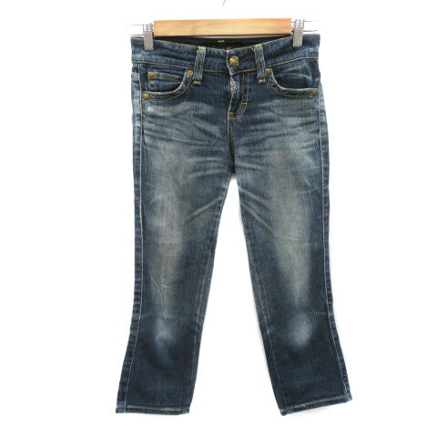 Rakuten - 【中古】サムシング something Vienus Jean デニムパンツ ジーンズ クロップドパンツ 七分丈 ウォッシュ加工 XS インディゴ /YK7 レディース 【ベクトル 古着】 250520