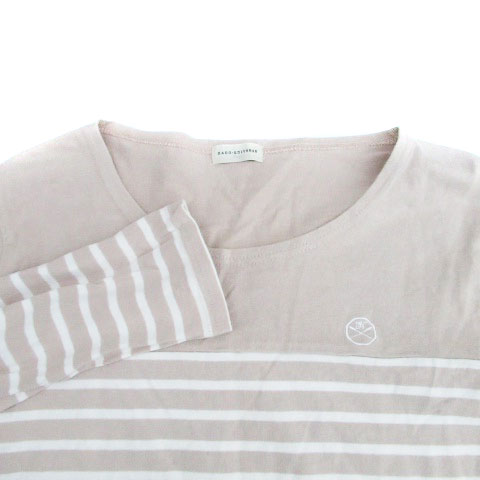 【中古】ナノユニバース nano universe Tシャツ カットソー ラウンドネック 長袖 ボーダー柄 L ピンクベージュ オフホワイト /HO3 レディース 【ベクトル 古着】 250526 auc-vector-20339573 ブランド古着の買取販売ベクトル サンプル画像3