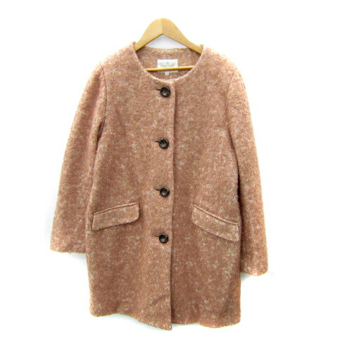 【中古】ケティ KETTY ノーカラーコート ロング丈 3 ピンクブラウン /SY5 レディース 【ベクトル 古着】 250530 【中古】ケティ KETTY ノーカラーコート ロング丈 3 ピンクブラウン /SY5 レディース 【ベクトル 古着】 250530