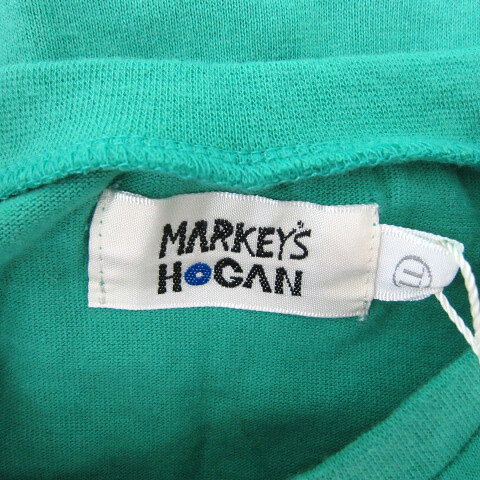 【中古】未使用品 マーキーズホーガン MARKEY'S HOGAN Tシャツ カットソー 半袖 ラウンドネック プリント LL 150 緑 グリーン /SY27 男の子 キッズ 【ベクトル 古着】 250612
