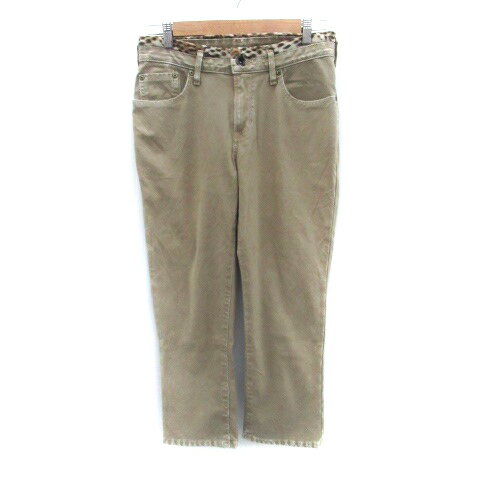 【中古】エドウィン EDWIN チノパンツ テーパードパンツ 七分丈 S ベージュ /HO37 レディース 【ベクトル 古着】 250616