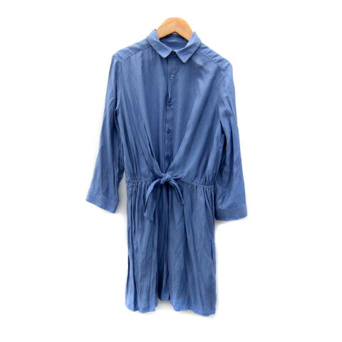 【中古】ロペピクニック ROPE Picnic シャツワンピース ひざ丈 長袖 無地 リボン 38 M 青 ブルー /SY42 レディース 【ベクトル 古着】 250606 【中古】ロペピクニック ROPE Picnic シャツワンピース ひざ丈 長袖 無地 リボン 38 M 青 ブルー /SY42 レディース 【ベクトル 古着】 250606