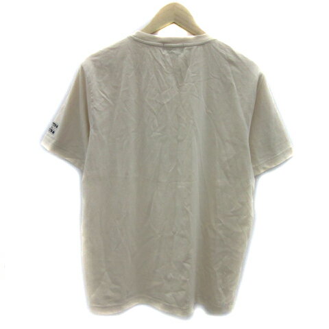 【中古】クロコダイル CROCODILE Tシャツ カットソー 半袖 ラウンドネック ロゴ L ライトベージュ 黒 ブラック /YS27 メンズ 【ベクトル 古着】 250625
