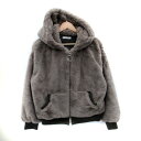 【中古】ベルシュカ Bershka パーカー ジャケット ミドル丈 フェイクファー グレージュ /SM46 レディース 【ベクトル 古着】 250611