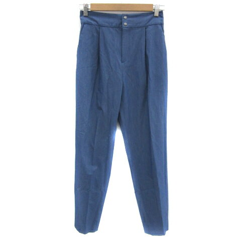 【中古】クードシャンス CdeC COUP DE CHANCE タックテーパードパンツ ロング丈 無地 36 S 水色 ライトブルー /YS9 レディース 【ベクトル 古着】 250609