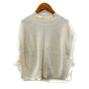 【中古】グリーンレーベルリラクシング ユナイテッドアローズ green label relaxing ニットベスト ミドル丈 クルーネック 無地 オーバーサイズ オフホワイト /SY45 レディース 【ベクトル 古着】 250624