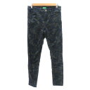 【中古】ユナイテッド・カラーズ・オブ・ベネトン UNITED COLORS OF BENETTON スキニーパンツ ロング丈 花柄 38 M 紺 ネイビー カーキ /YK15 レディース 【ベクトル 古着】 250611