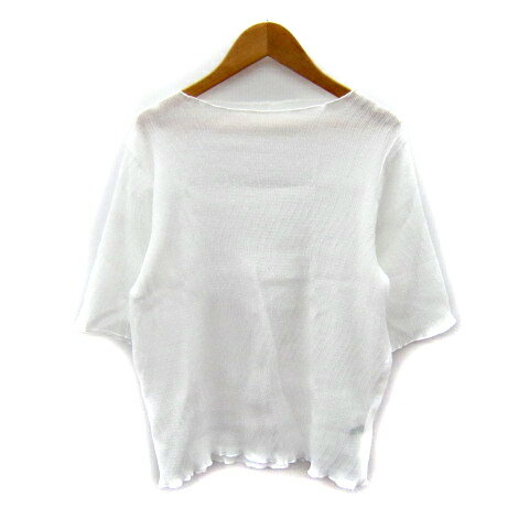 【中古】ロッソ ROSSO アーバンリサーチ カットソー 七分袖 ボートネック 無地 F 白 ホワイト /SY37 レディース 【ベクトル 古着】 250612