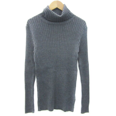 【中古】ケイビーエフ KBF アーバンリサーチ リブニット カットソー 長袖 タートルネック One チャコー..