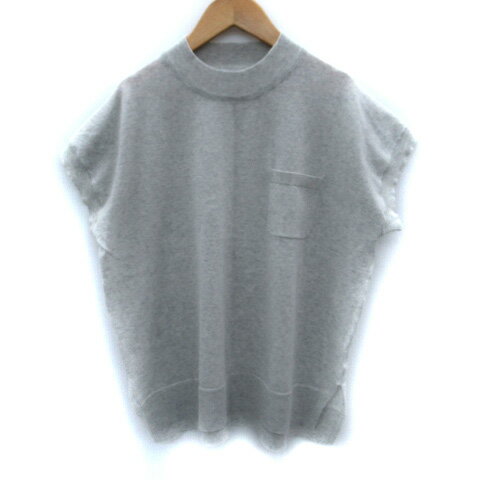 【中古】コーエン coen ニット カットソー 半袖 クルーネック M ライトグレー /SM18 レディース 【ベクトル 古着】 250710