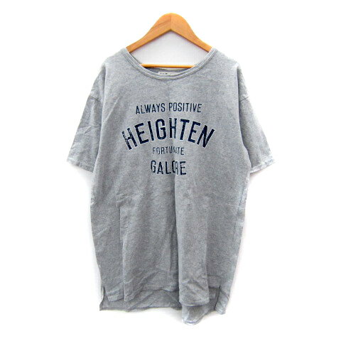 【中古】キューティーブロンド Cutie Blonde Tシャツ カットソー ロング丈 半袖 ラウンドネック プリント オーバーサイズ M グレー /SY28 レディース 【ベクトル 古着】 250702 【中古】キューティーブロンド Cutie Blonde Tシャツ カットソー ロング丈 半袖 ラウンドネック プリント オーバーサイズ M グレー /SY28 レディース 【ベクトル 古着】 250702