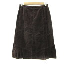 【中古】ジェルべ GERVE フレアスカート ミモレ丈 パイソン柄 大きいサイズ 42 XL 茶 ブラウン /YS6 レディース 【ベクトル 古着】 250619