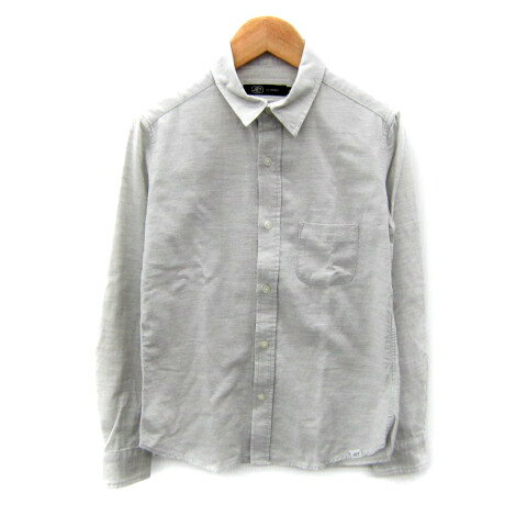 Long-Sleeved - 【中古】ジェットロサンゼルス JET LOS ANGELES カジュアルシャツ 長袖 無地 大きいサイズ 4 ライトグレー /SY4 レディース 【ベクトル 古着】 250626