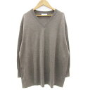 【中古】プラステ PLST ニット カットソー 長袖 Vネック シルク混 M ブラウン 茶 /YM24 レディース 【ベクトル 古着】 250701