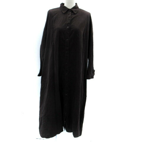 【中古】ニコアンド Niko and.. シャツワンピース マキシ丈 ロング丈 長袖 コーデュロイ F ダークブラウン /SM28 レディース 【ベクトル 古着】 250710 【中古】ニコアンド Niko and.. シャツワンピース マキシ丈 ロング丈 長袖 コーデュロイ F ダークブラウン /SM28 レディース 【ベクトル 古着】 250710