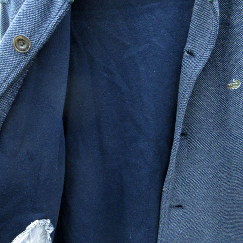 【中古】クロコダイル CROCODILE ジャケット ミドル丈 ロゴ刺繍 M 紺 ネイビー /SM28 メンズ 【ベクトル 古着】 250703