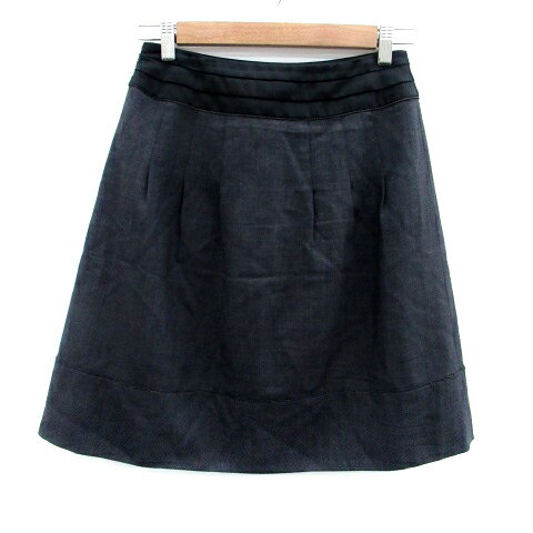 【中古】アプワイザーリッシェ Apuweiser-riche 台形スカート ひざ丈 2 M チャコールグレー 黒 ブラック /HO30 レディース 【ベクトル 古着】 250704