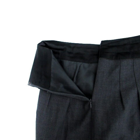 【中古】アプワイザーリッシェ Apuweiser-riche 台形スカート ひざ丈 2 M チャコールグレー 黒 ブラック /HO30 レディース 【ベクトル 古着】 250704