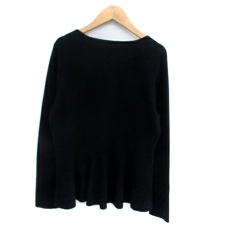【中古】レステラ LESTERA ニット カットソー ラウンドネック 長袖 無地 40 L 黒 ブラック /HO5 レディース 【ベクトル 古着】 250707