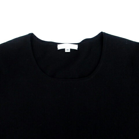 【中古】レステラ LESTERA ニット カットソー ラウンドネック 長袖 無地 40 L 黒 ブラック /HO5 レディース 【ベクトル 古着】 250707